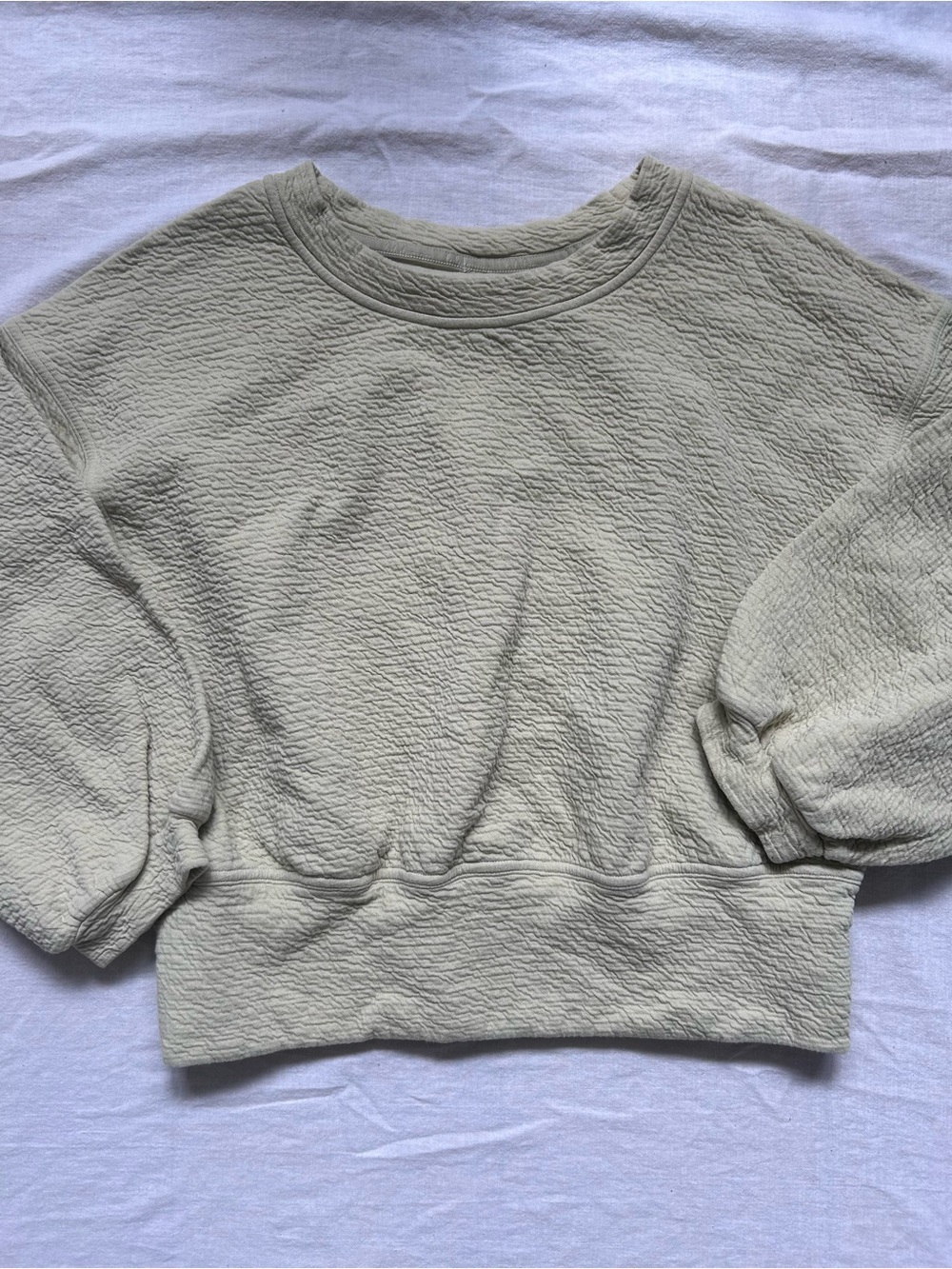 lululemon athletica Cropped Textured Pullover Sweatshirt - Light Sage